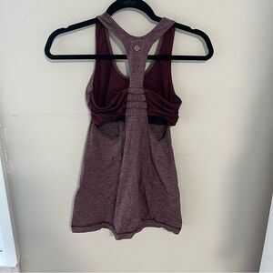 Lululemon Stripe Tank Wine Gray